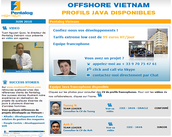 Développement offshore Java au Vietnam à partir de 99 euros par jour